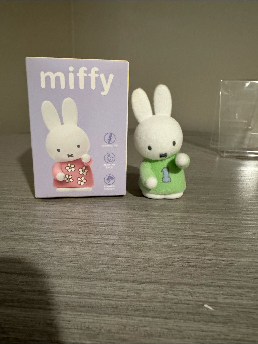 Miffy White Bunny Figure with Green Sweater Pencil Holder